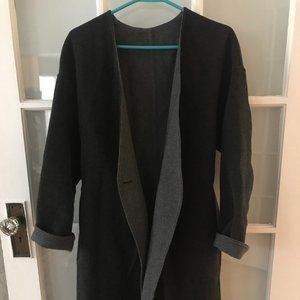 Uniqlo Wool Blend Double Face Collarless Coat